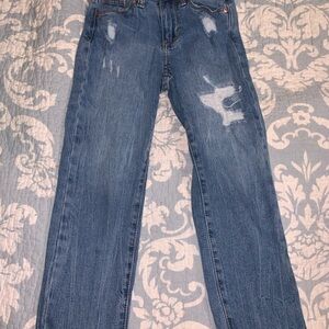 Jordache Distressed Straight-Leg Blue Jeans